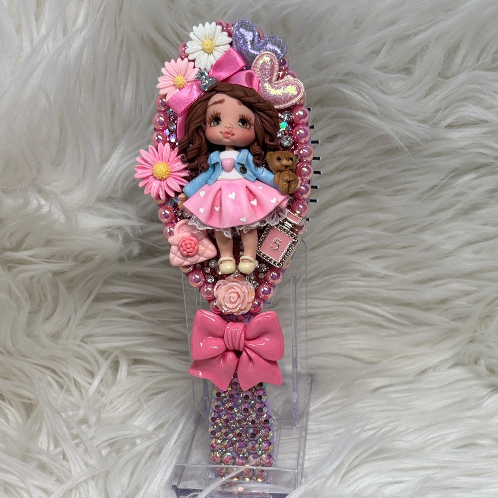 Pink coquette girl Kids Hairbrush